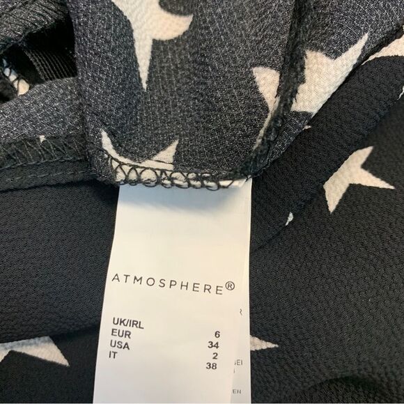 Atmosphere black white star dress Sz 2 - Picture 7 of 11